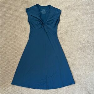 PRANA Blue Active Vneck Twist Dress